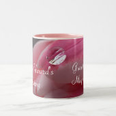 Roze Rose Raindrop Wedding Tweekleurige Koffiemok (Center)
