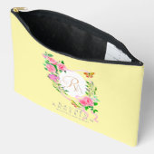 Roze Rose Ribbon Monogram Cream Print Cut Naaizak Etui (Open)