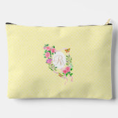 Roze Rose Ribbon Monogram Cream Print Cut Naaizak Etui (Achterkant)