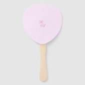 Roze Rose Ribbon Monogram Huwelijk Handwaaier (Achterkant)