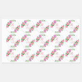 Roze Rose Ribbon Monogram Huwelijksuitnodiging Labels (Vel)