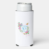 Roze Rose Ribbon Verjaardag Koeler (Seltzer Achterkant)