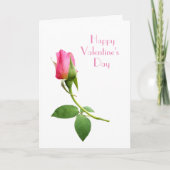 Roze Rose Romantic Elegant Minimalist Valentijn Kaart (Voorkant)
