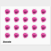 Roze Rose Ronde Sticker (Vel)