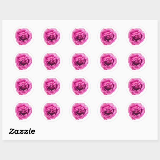Roze Rose Ronde Sticker (Vel)