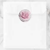 Roze Rose Ronde Sticker (Tas)