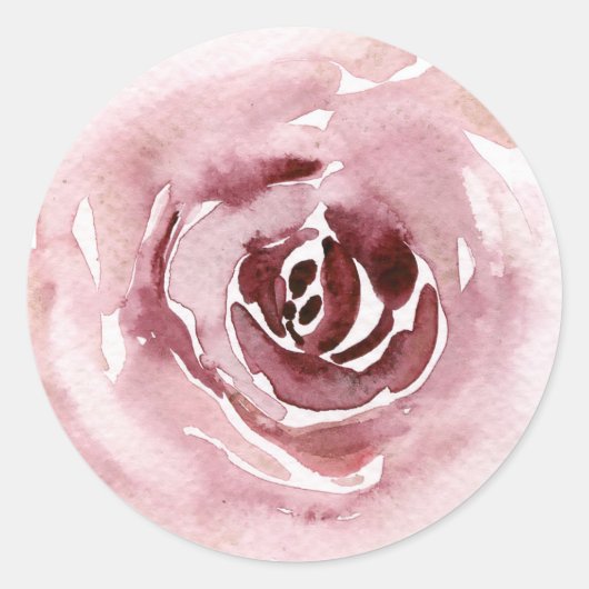 Roze Rose Ronde Sticker (Voorkant)