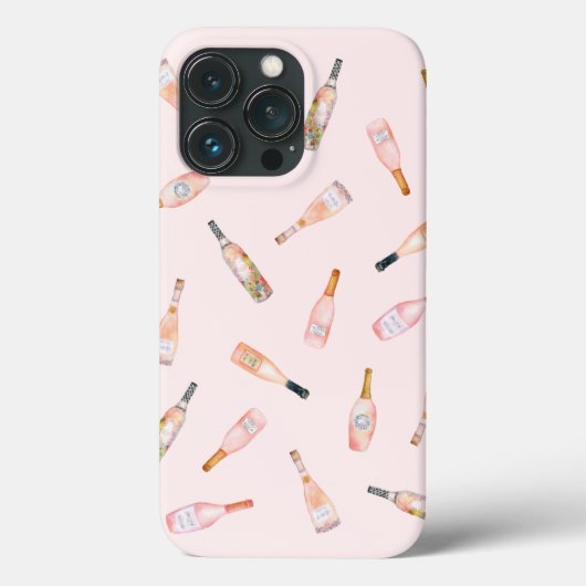 Roze rosé roos waterverf flesje Case-Mate iPhone case (Achterkant)