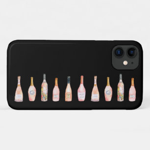 Roze rosé roos waterverf flesje Case-Mate iPhone case