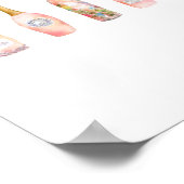 Roze rosé roos waterverf flesje poster (Hoek)