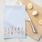 Roze rosé roos waterverf flesje theedoek (Quarter Fold)