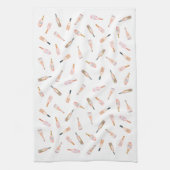 Roze rosé roos waterverf flesje theedoek (Verticaal)