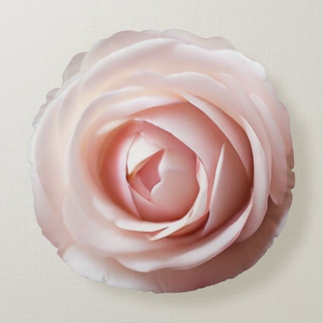 Roze Rose Round Pillow Rond Kussen (Voorkant)