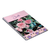 Roze Rose Rozen Waterverf Aanpasbaar Notitieboek (Rechterzijde)
