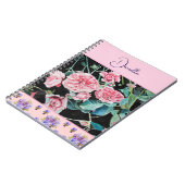 Roze Rose Rozen Waterverf Aanpasbaar Notitieboek (Linkerzijde)