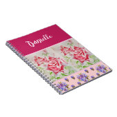 Roze Rose Rozen Waterverf Aanpasbaar Notitieboek (Rechterzijde)