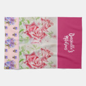 Roze Rose Rozen Waterverf Aanpasbaar Theedoek (Horizontaal)