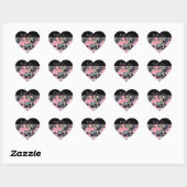 Roze Rose Rozen Waterverf Hart Sticker (Vel)