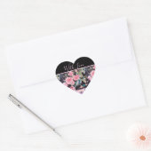 Roze Rose Rozen Waterverf Hart Sticker (Envelop)