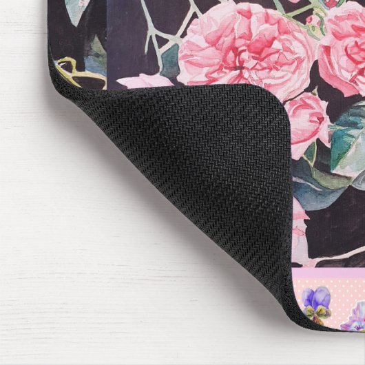 Roze Rose Rozen Waterverf   Muismat (Hoek)