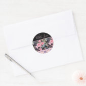 Roze Rose Rozen Waterverf   Ronde Sticker (Envelop)