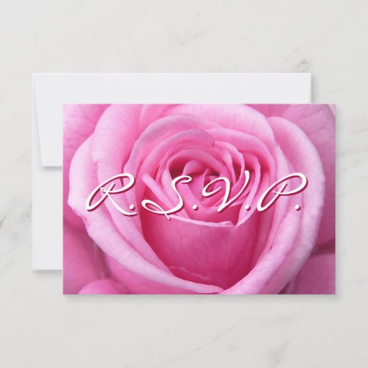Roze Rose RSVP Aangepaste Kaarten Roos (Voorkant)