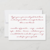 Roze Rose RSVP Aangepaste Kaarten Roos (Achterkant)