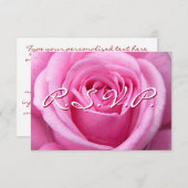 Roze Rose RSVP Aangepaste Kaarten Roos (Voorkant / Achterkant)