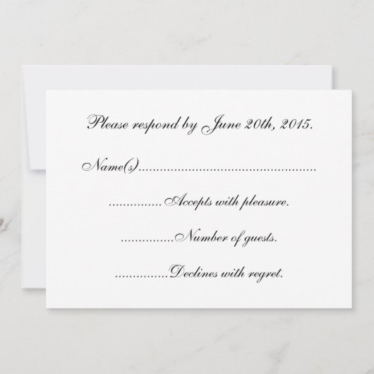 Roze Rose RSVP-kaart Kaart (Achterkant)