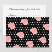 Roze Rose RSVP-kaart Kaart (Voorkant / Achterkant)