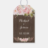 Roze Rose Rustieke Lichten Cadeaulabel (Achterkant)