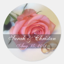 Roze Rose Save The Date Sticker