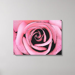 Roze Rose schets ontwerp Canvas Afdruk