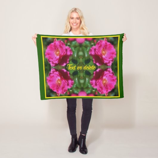 Roze Rose schilderij Abstracte bloem gepersonalise Fleece Deken (In situ)