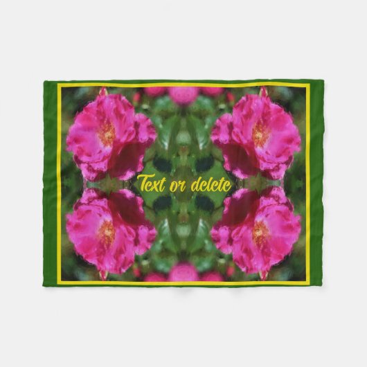 Roze Rose schilderij Abstracte bloem gepersonalise Fleece Deken (Voorkant (Horizontaal))