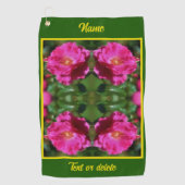 Roze Rose schilderij Abstracte bloem gepersonalise Golfhanddoek (Voorkant)