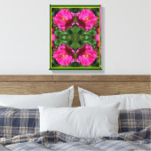 Roze Rose Schilderij Abstracte Bloemenkunst Canvas Afdruk (Insitu (Slaapkamer))