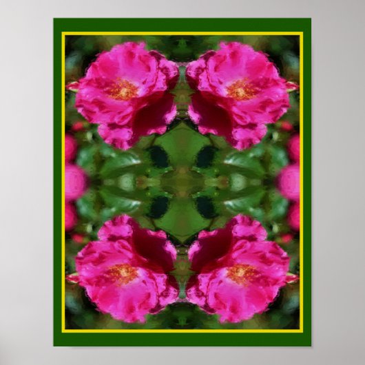 Roze Rose Schilderij Abstracte Bloemenkunst Poster (Voorkant)