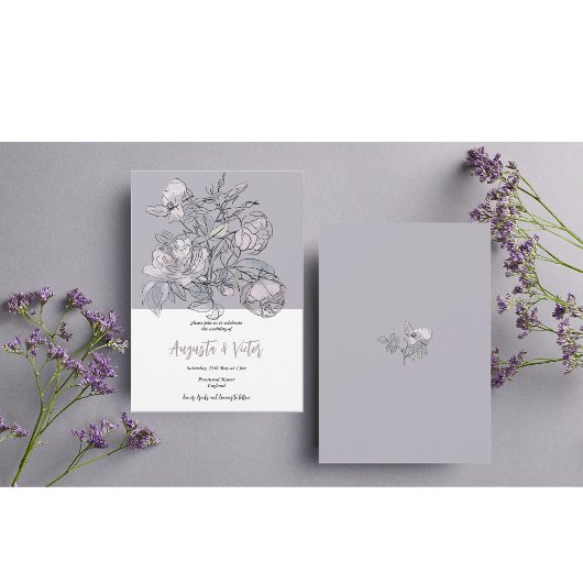 Roze Rose Script Elegante bruiloft uitnodiging