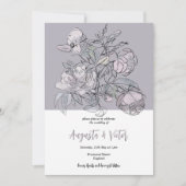 Roze Rose Script Elegante bruiloft uitnodiging (Voorkant)