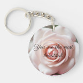 Roze Rose Selfesteem Booster Acryl Sleutelhanger (Voorkant)