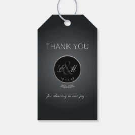 Roze Rose Silver Glow Monogram Bedankt Cadeau Labe Cadeaulabel