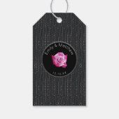 Roze Rose Silver Glow Monogram Bedankt Cadeau Labe Cadeaulabel (Achterkant)