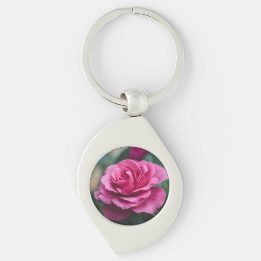 Roze Rose Sleutelhanger (Voorkant)