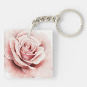 Roze Rose Sleutelhanger (Achterkant)