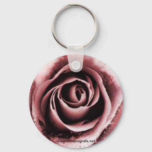 Roze Rose Sleutelhanger (Voorkant)
