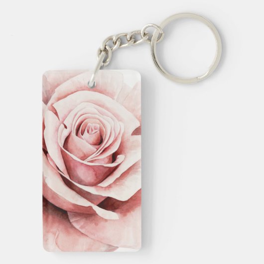 Roze Rose Sleutelhanger (achterkant)