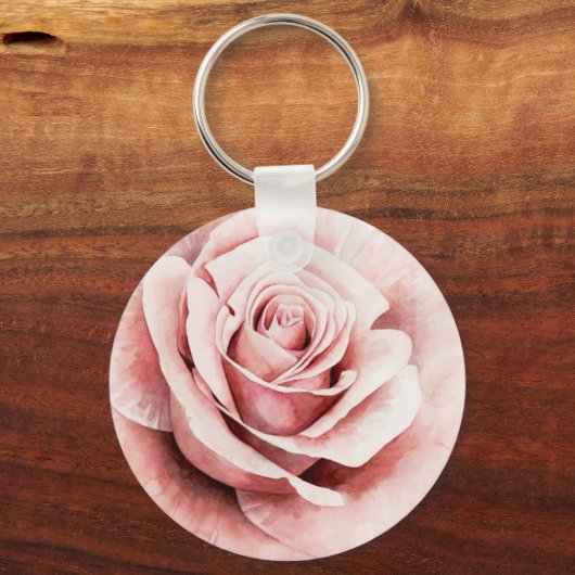 Roze Rose Sleutelhanger (Voorkant)