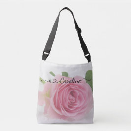 Roze Rose & Swirls Canvas tas