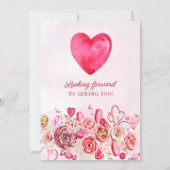 Roze Rose Swirly Heart Valentijns 40e geboortedag Kaart (Achterkant)